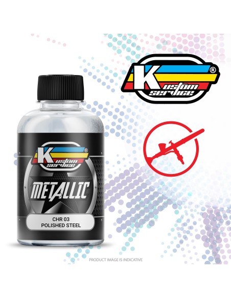Efecto acero de pintura metálica para aerógrafo base de alcohol 30ml - CHR03