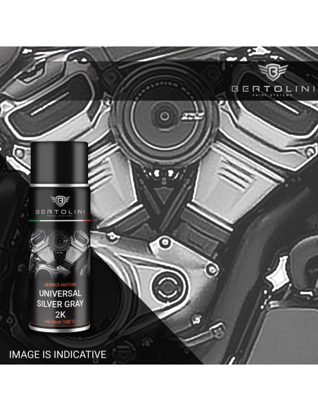 GRIGIO METALLIZZATO 2K Spray Alta Temperatura Per Motori Contemporanei E D'Epoca - 400Ml