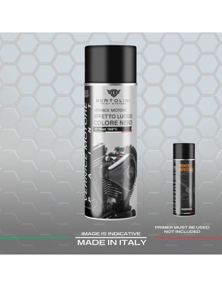 Glossy Black 1K Engine Spray Paint High Temperature - 400ml
