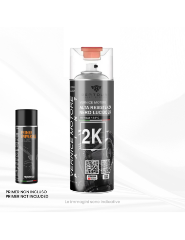 Nero lucido Spray 2K - Vernice Spray Pinze E Motore Alta Temperatura - 400ml