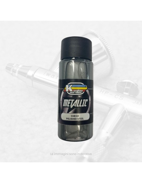 Efecto acero de pintura metálica para aerógrafo base de alcohol 30ml - CHR03
